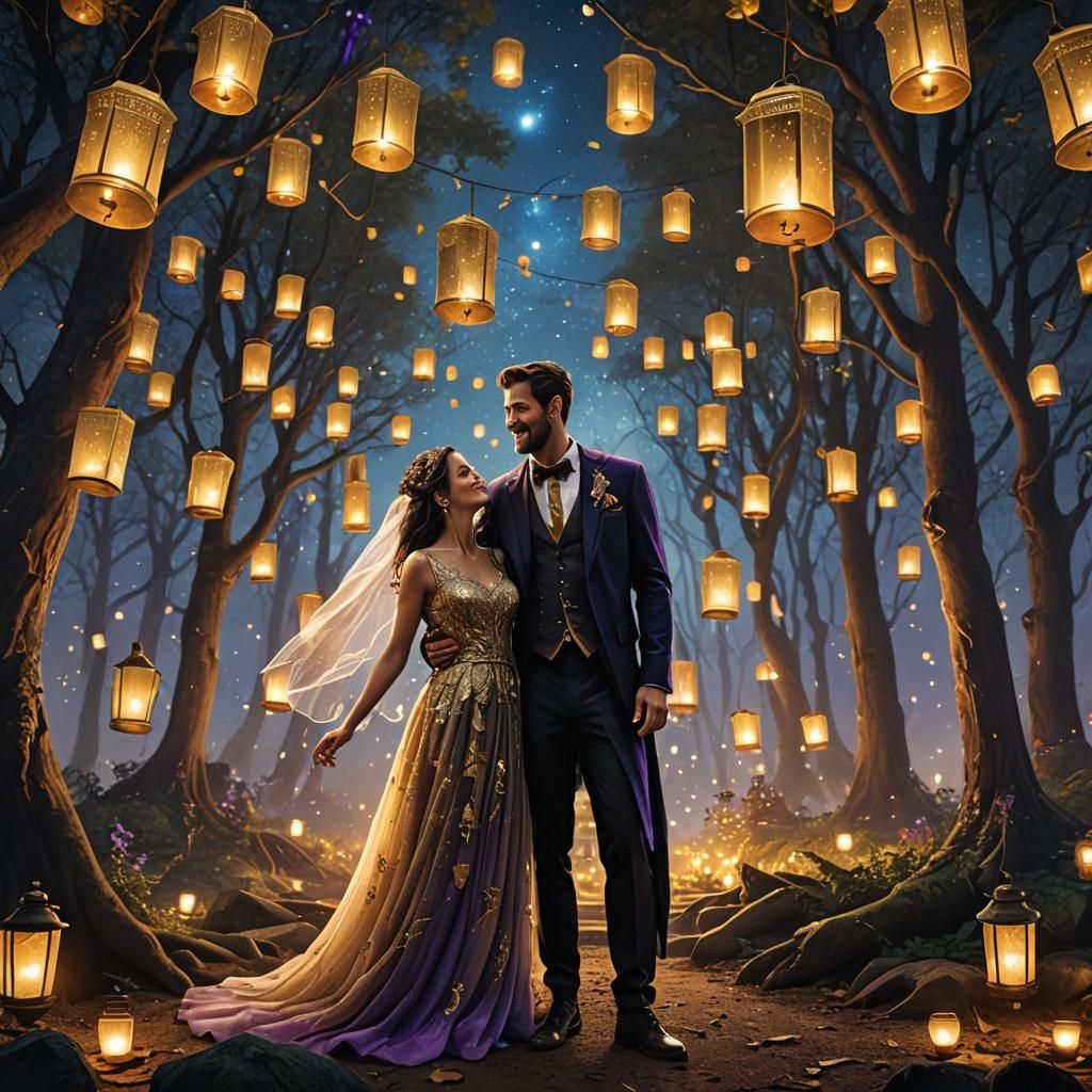 Magical Forest Wedding Celebration in Dreamlike Style