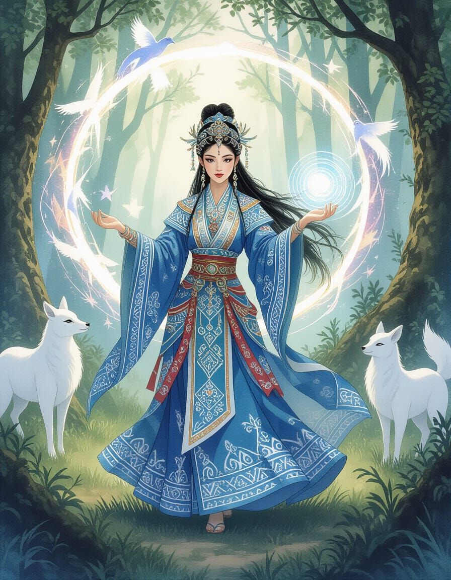 A powerful Hmong sorceress, embodying the spirit of ancient ...