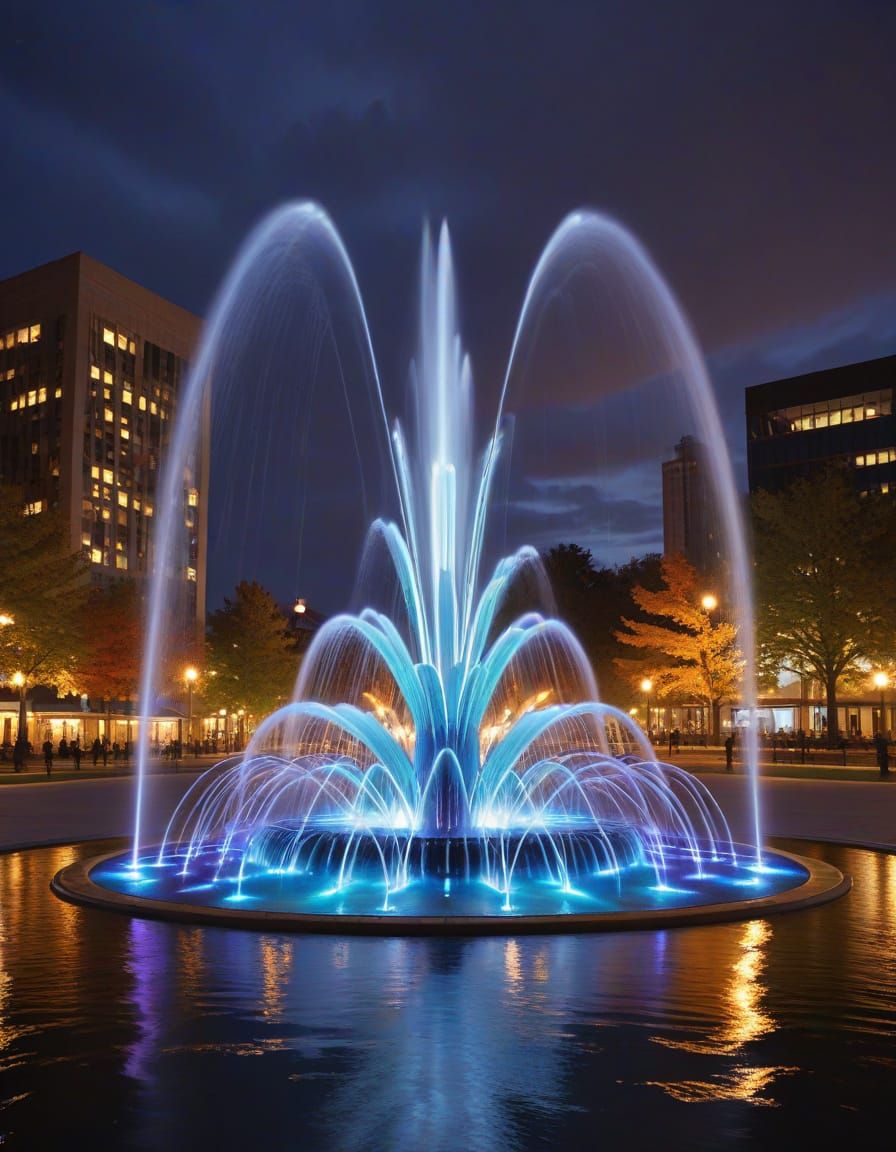 Windsor Peace Fountain in Luminous Display