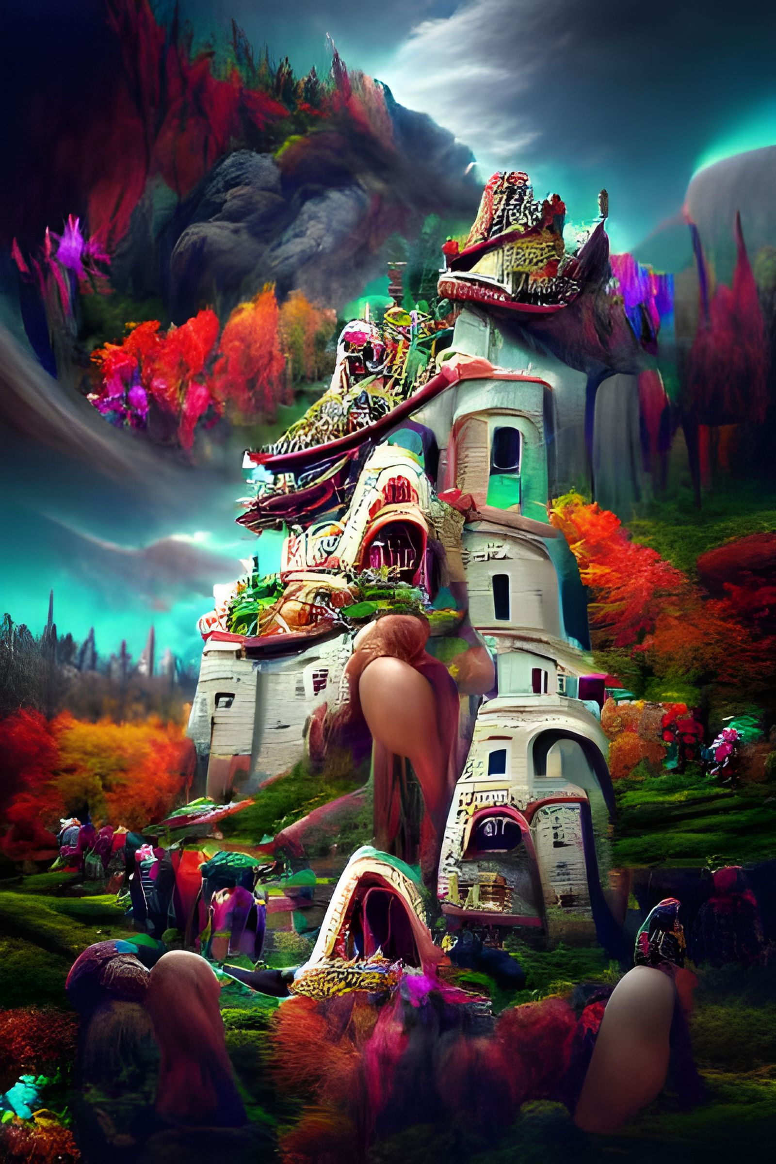 Gingerbread Castle in a Magical Haunted Forest
