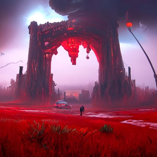 Dystopian Wasteland Landscape in Cinematic Style