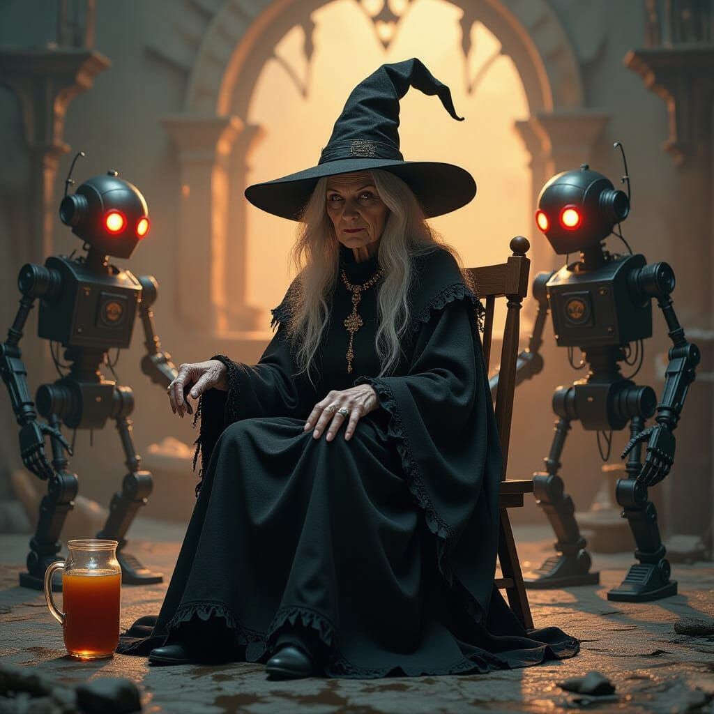 Witch and Robots in Biomechanical Style