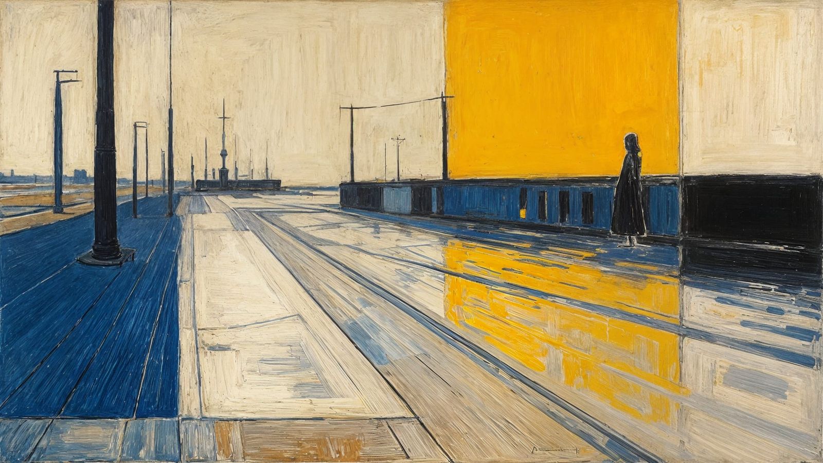 Abstract Geometric Composition in Primary Colors