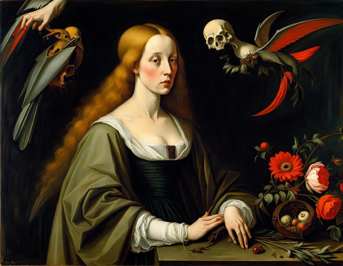 Death Personified as Matte Oil Painting