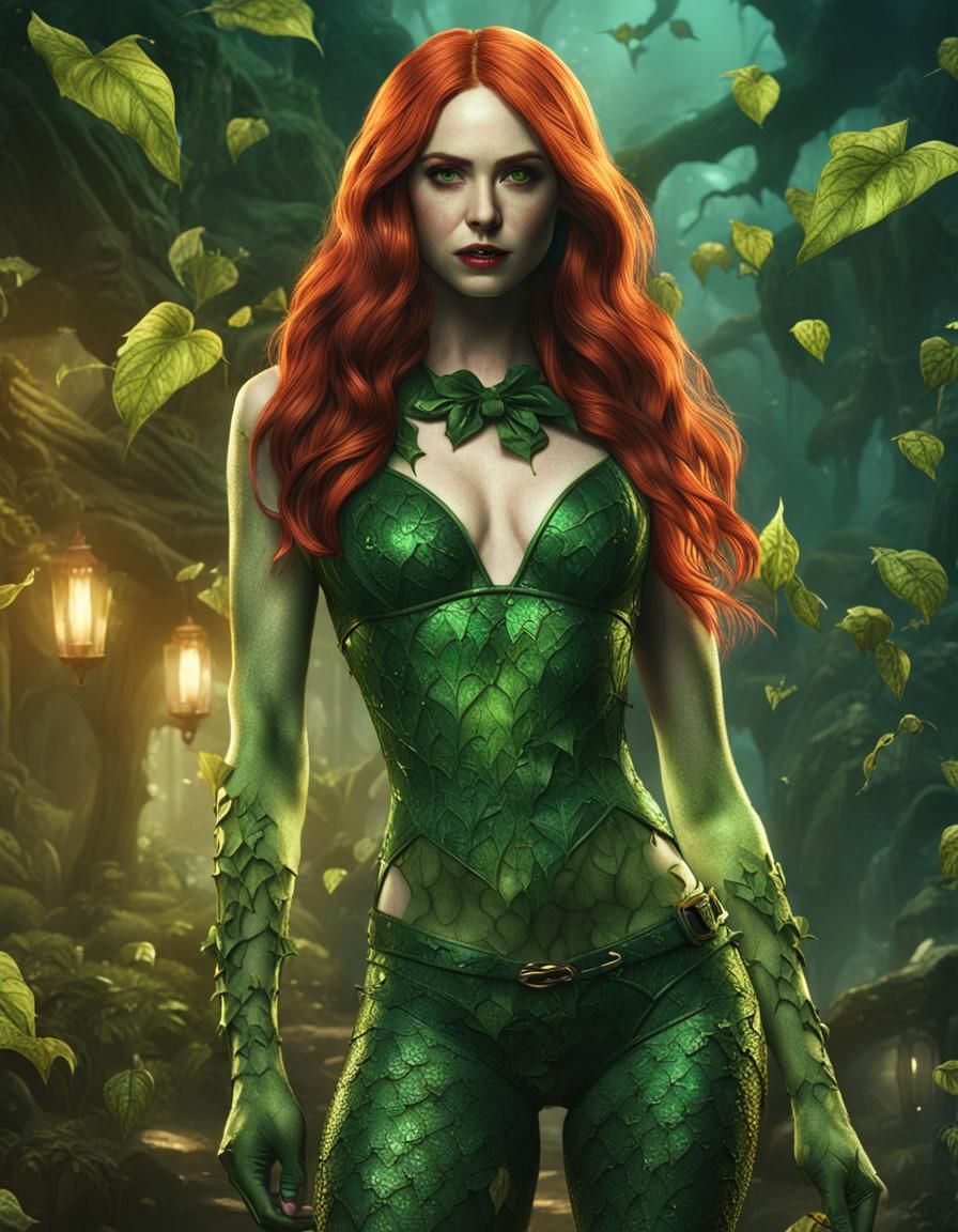 Karen Gillan as Poison Ivy: Detailed Matte Painting