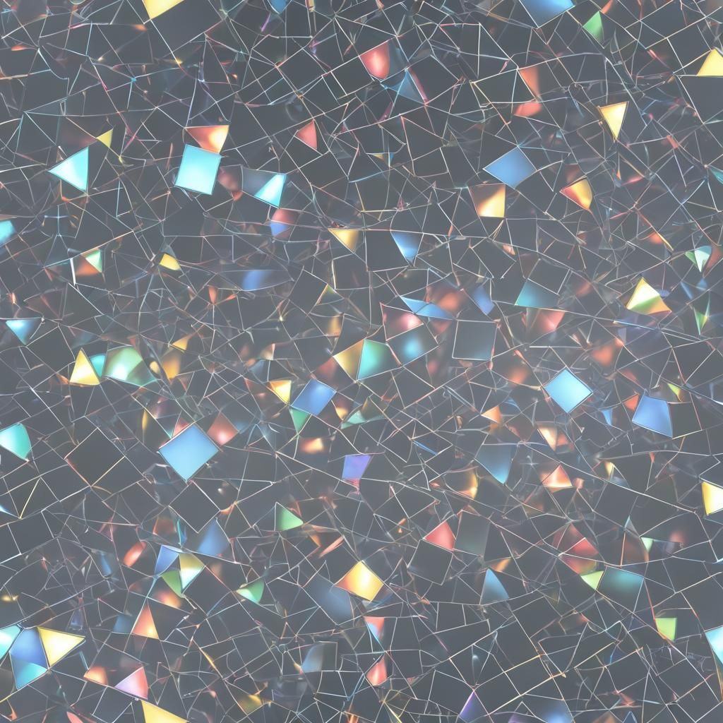 Man at Desk with Holograms in Cyberpunk Style