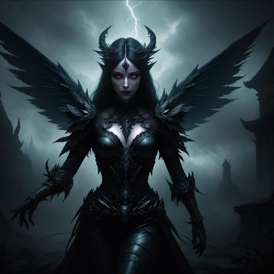 Mystical Dark Faerie Emerging from Shadows