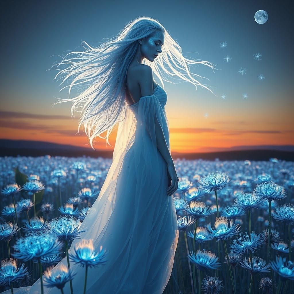 More dandelions of extraterrestrial origin, fluorescent blue...