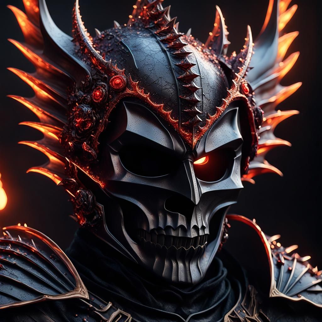 Dark Knight Close-up in Dark Fantasy CGI Style