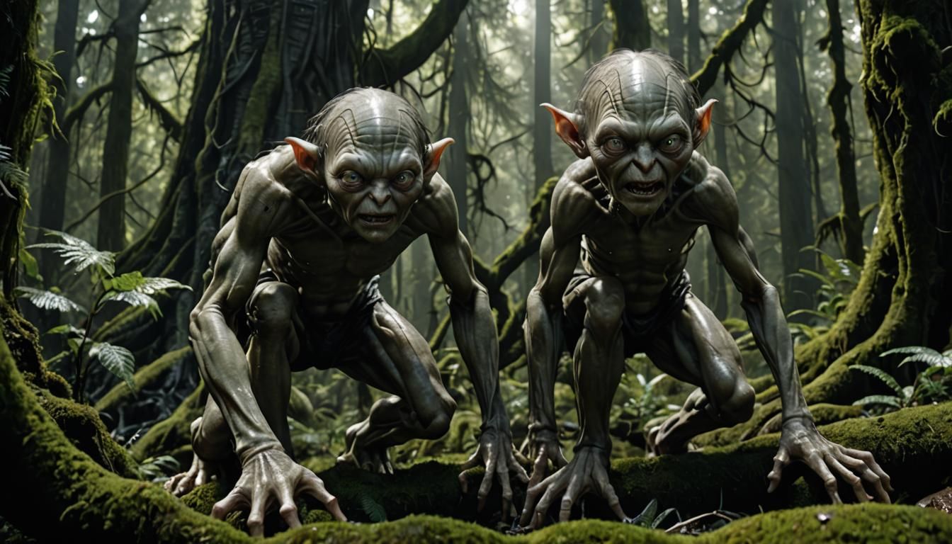 Gollum in the forest extreme nightmare version
