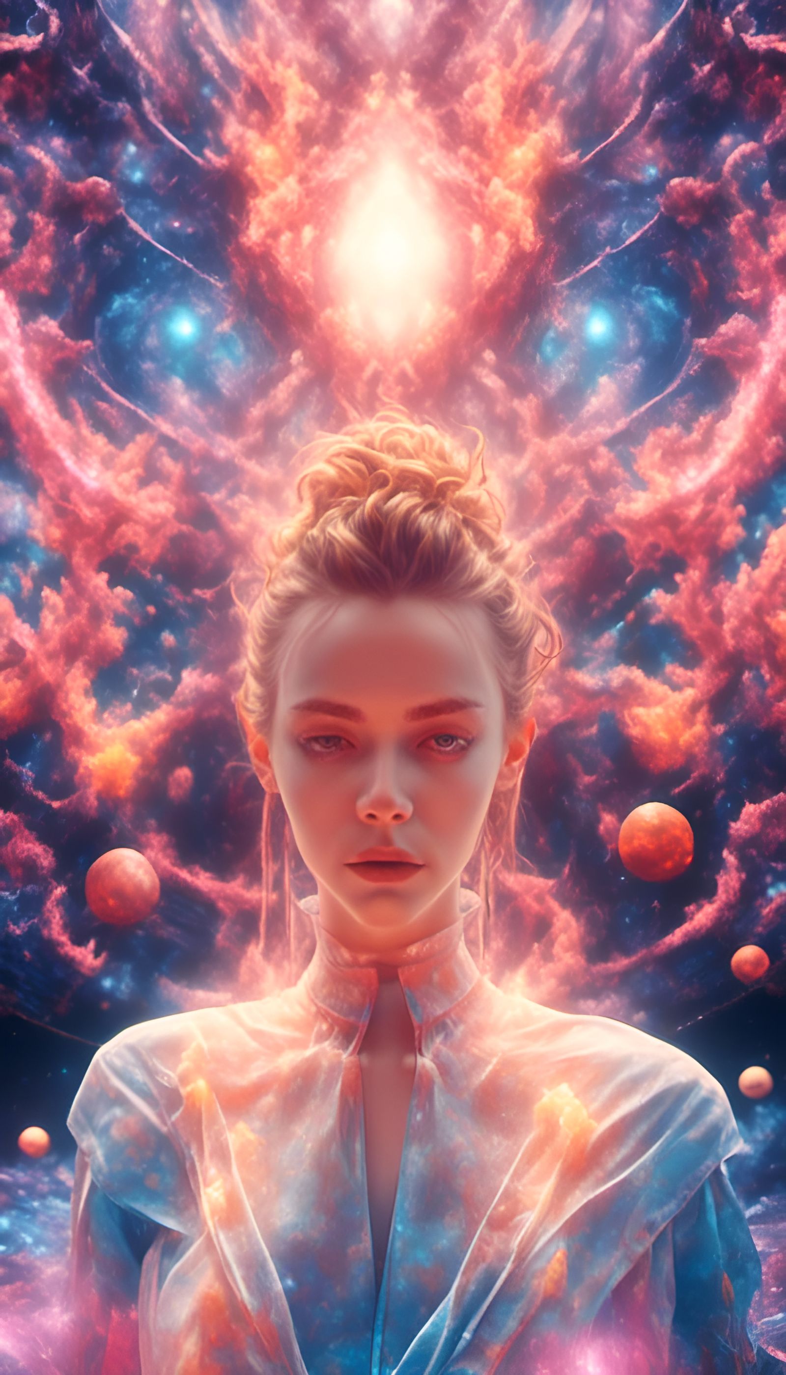Holographic Astral Cosmic Illustration in 3D