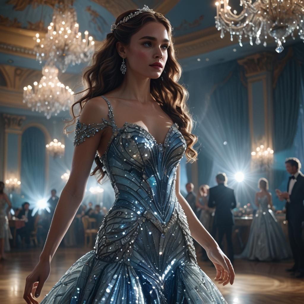 Woman in Crystal Ball Gown, Digital Art