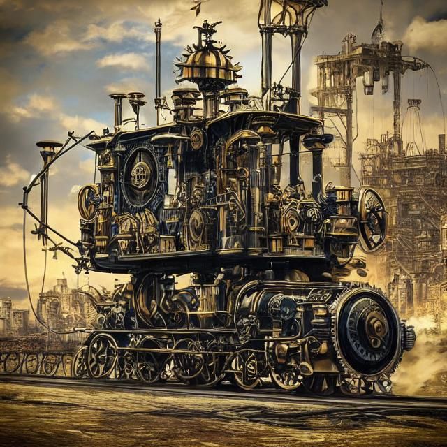 Detailed Steampunk Engine Design