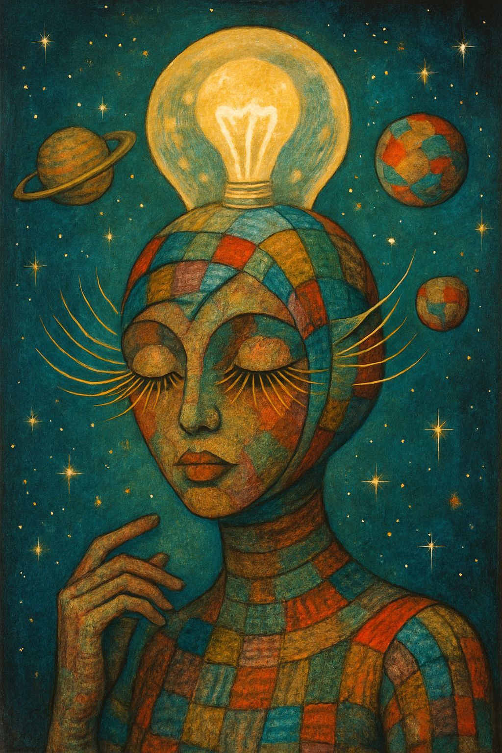 Upcycled, Hand-Me-Down, Assemblage Fabric of the Universe Li...