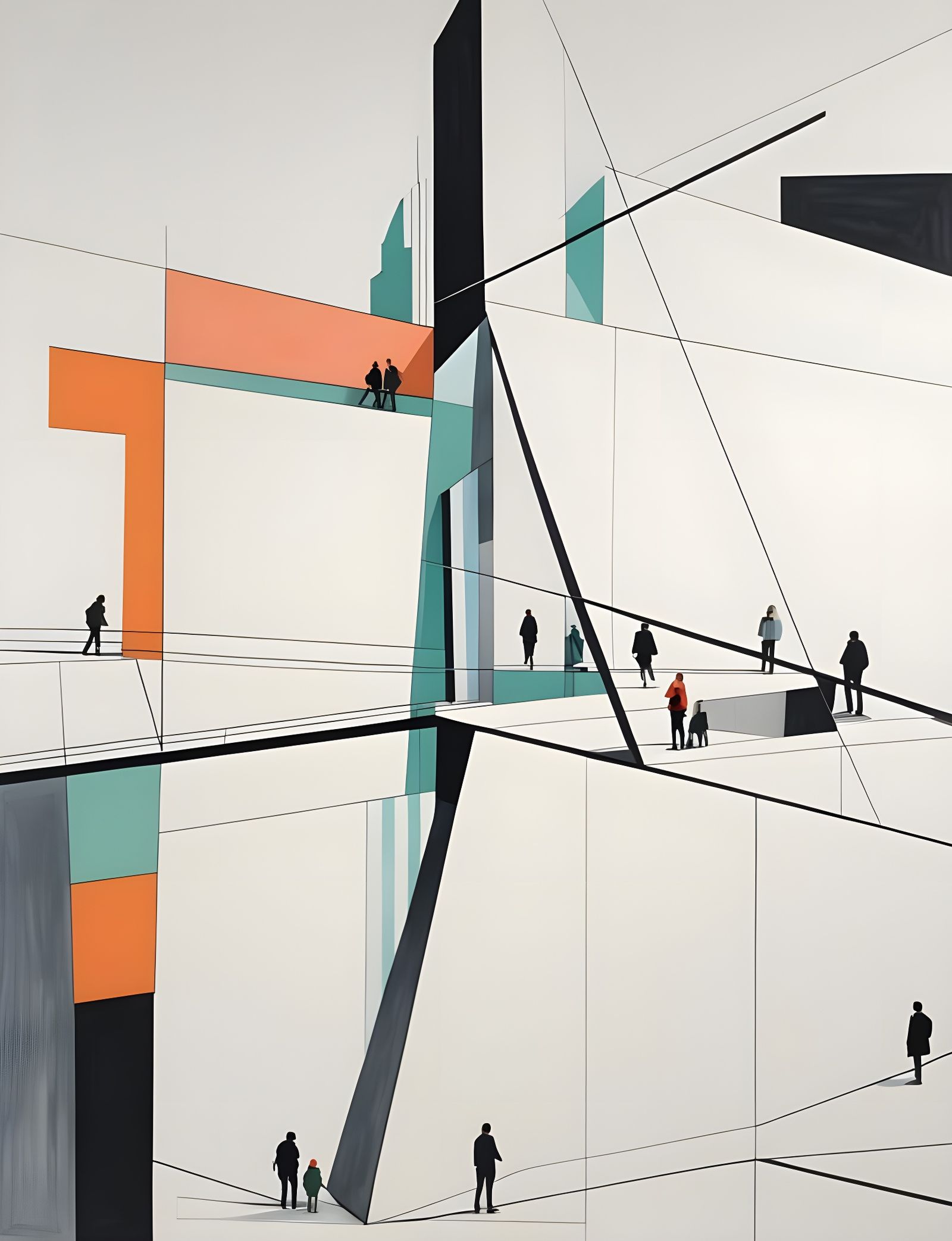 Abstract Cityscape Render in Expressionist Style