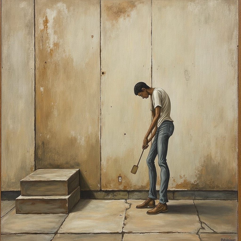 Wabi-Sabi Scene with Earth Tones and Textures