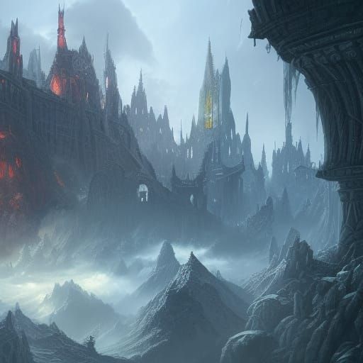 Detailed Pencil Matte Painting in Deep Color