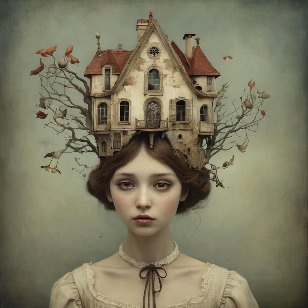 Girl Seeks Fairy Tale Clues in Dark Portrait