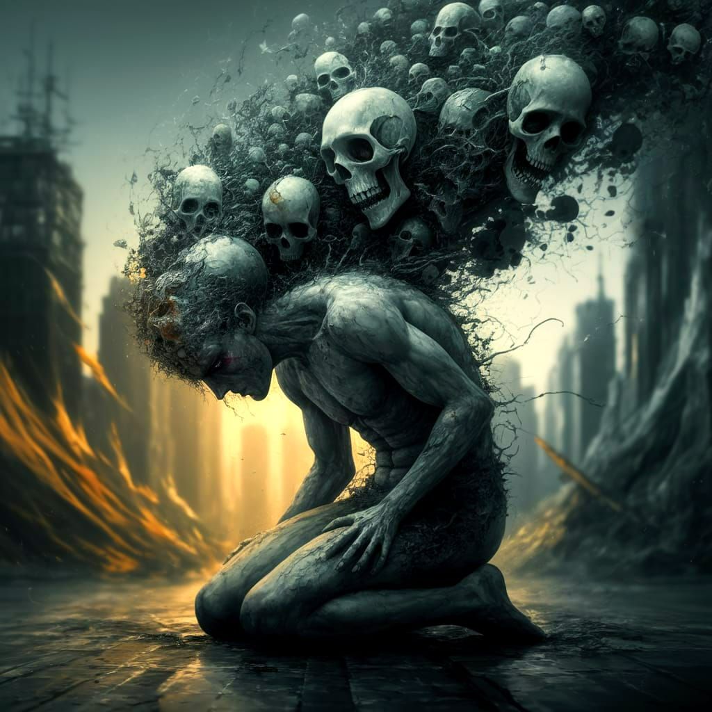 Surreal Despair in a Haunting Digital Painting