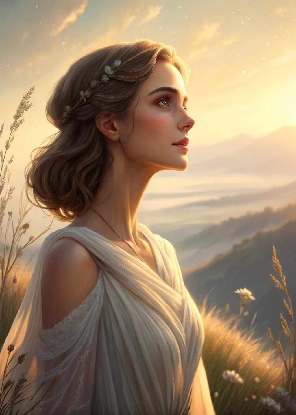 A Lady of Radiant Beauty in Morning Light