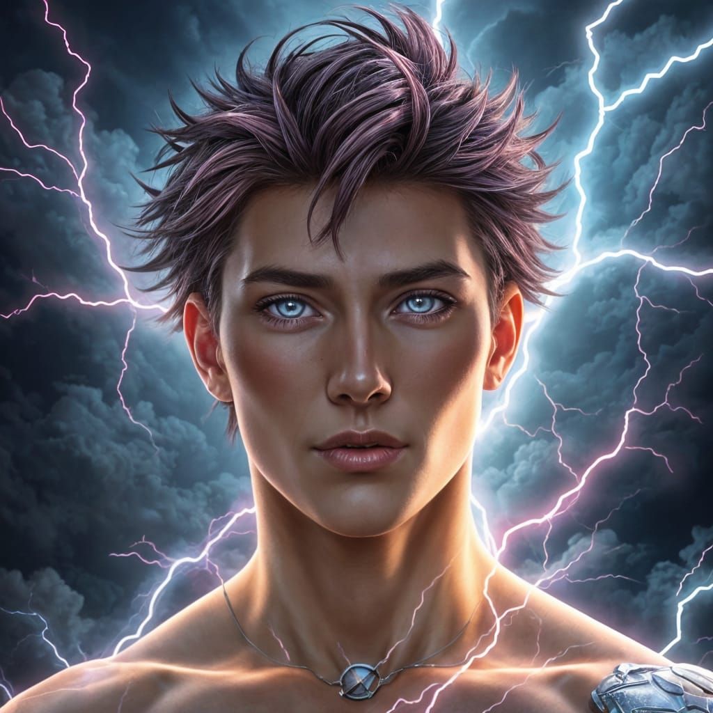 Air Elemental Man with Pink Accents