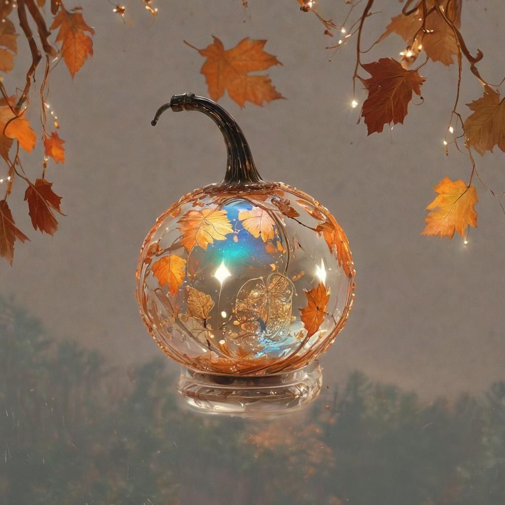 Glowing Crystal Gourd in Digital Art Style