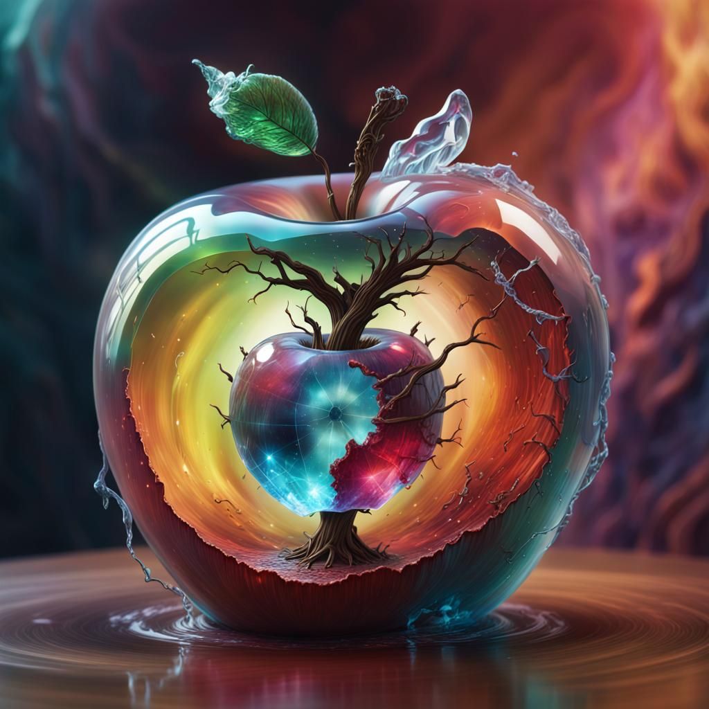 Demonic Crystal Apple with Fantasy World