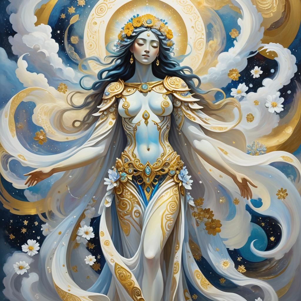 Eloira, Titan of Light in Expressionist Style