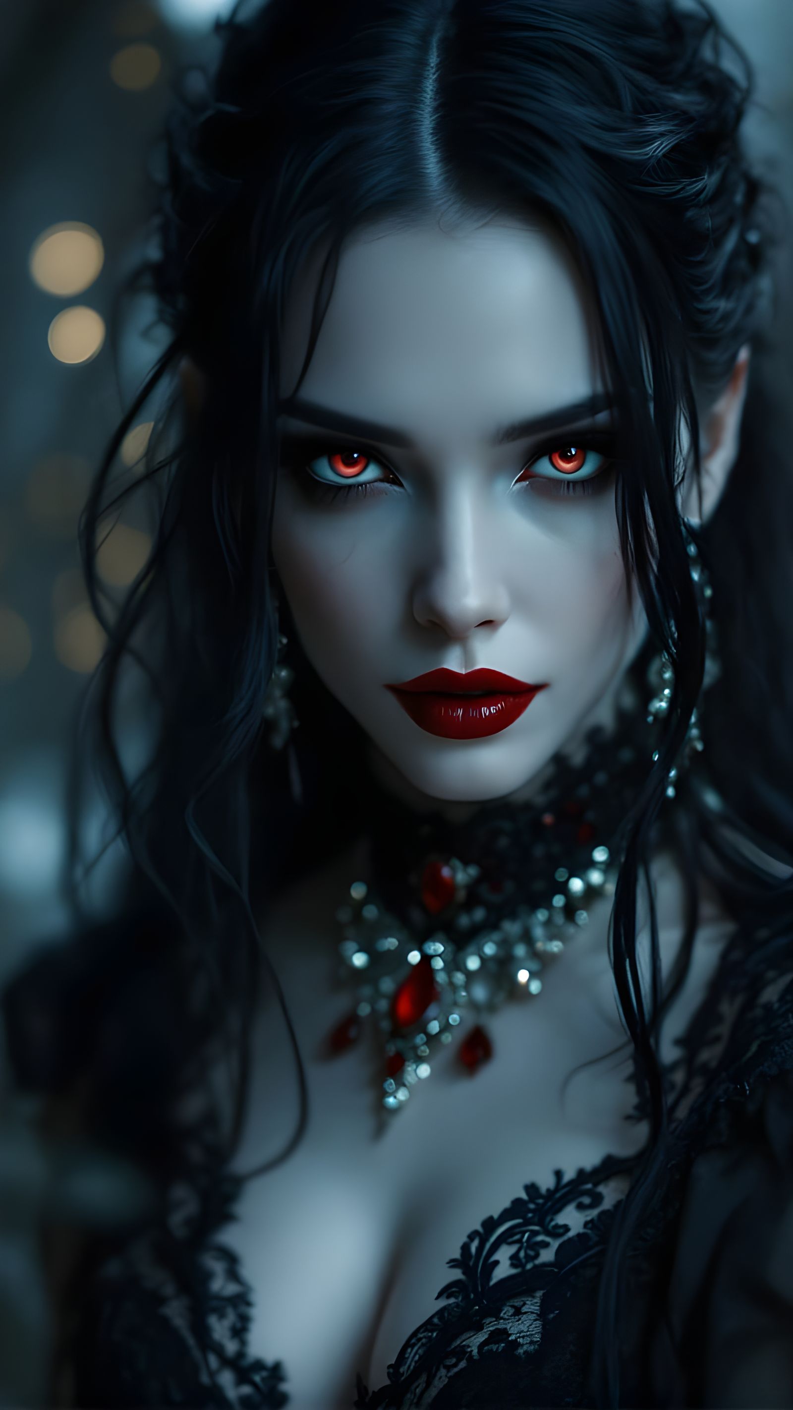 Gothic Vampire Queen Embracing Dark Mystique