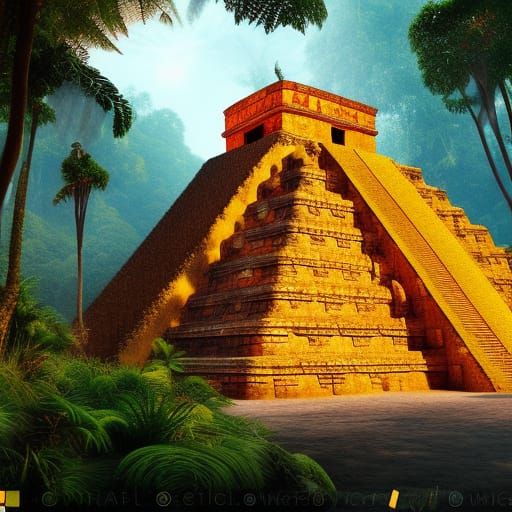 Mayan Temple in Jungle: Fantasy Concept Art