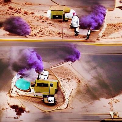 Surreal Mountain Landscape with Vibrant Sky