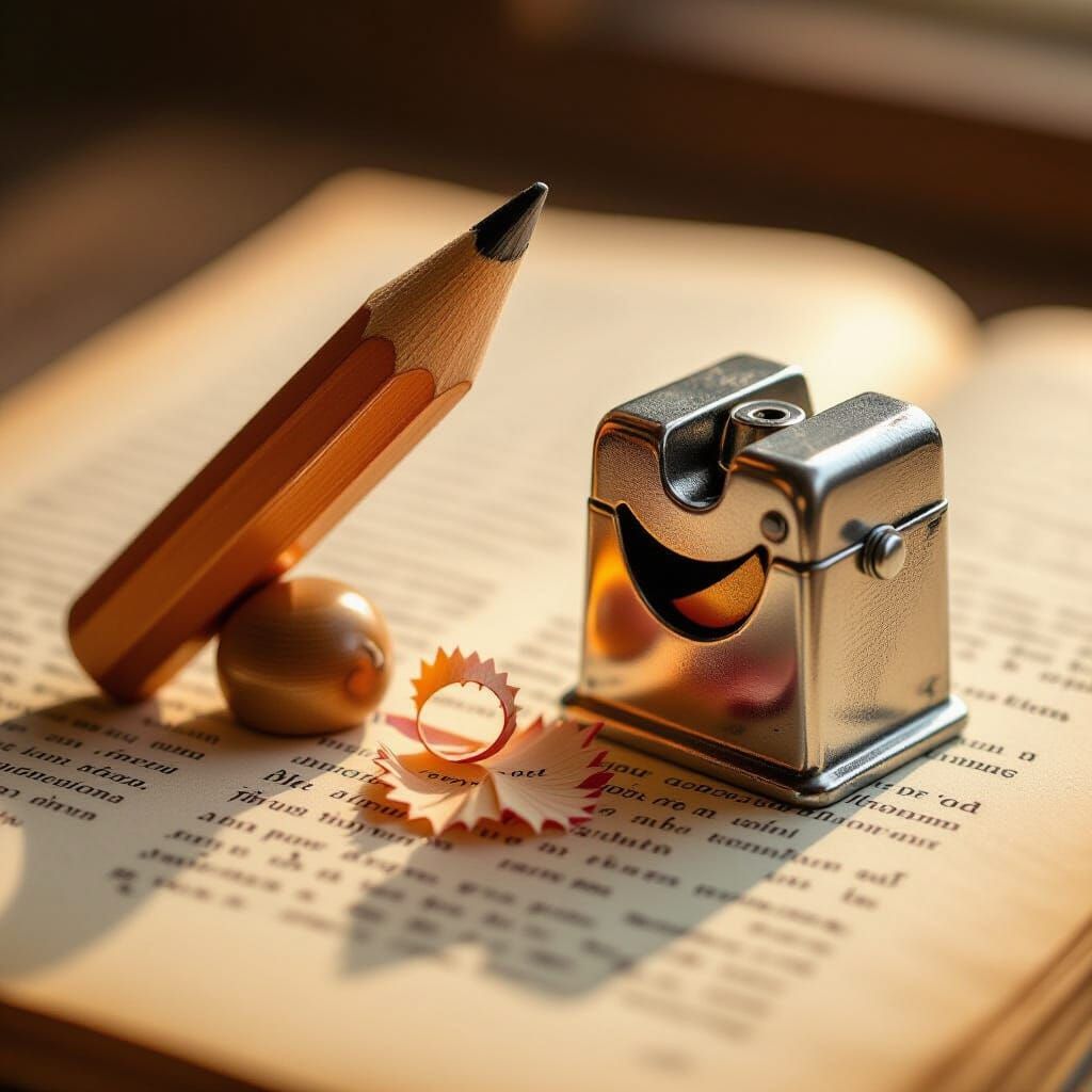 Romantic Pencil and Sharpener Love Story