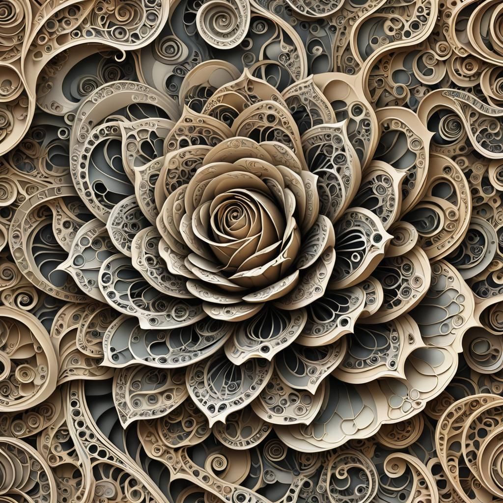 Delicate and Wonderful Rose with Abstract Elements