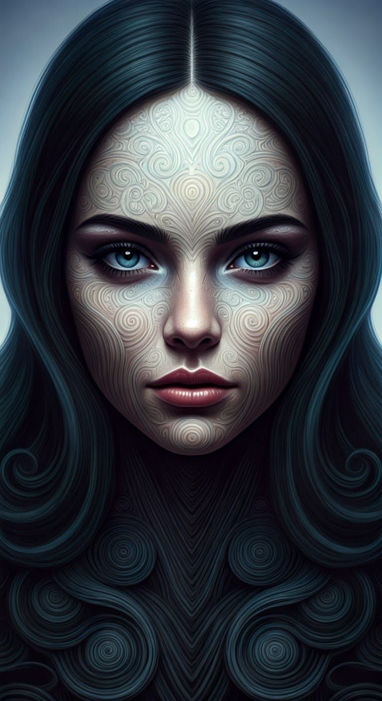Mystical Woman Portrait in Dreamlike Surrealist Style