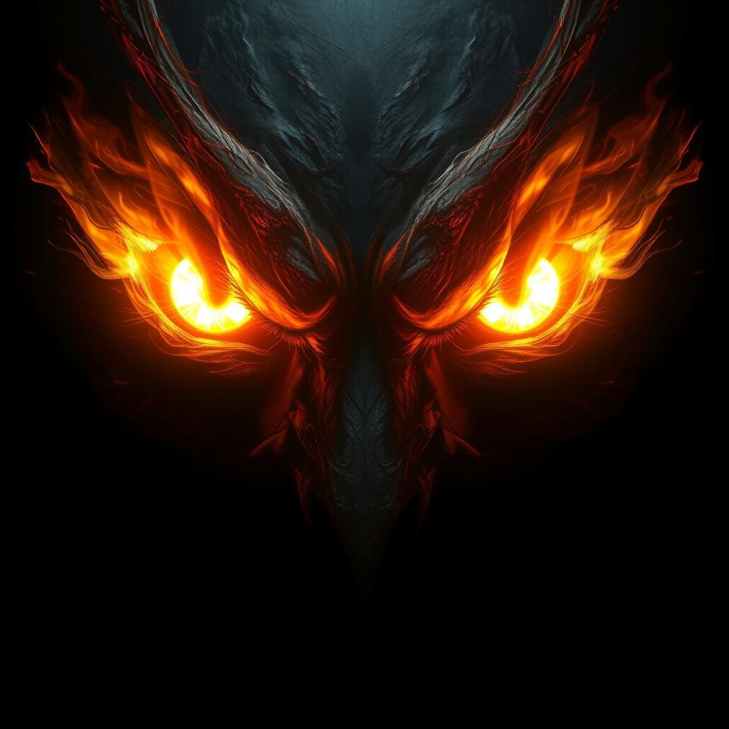 Furious Angel Eyes Aglow in the Darkness