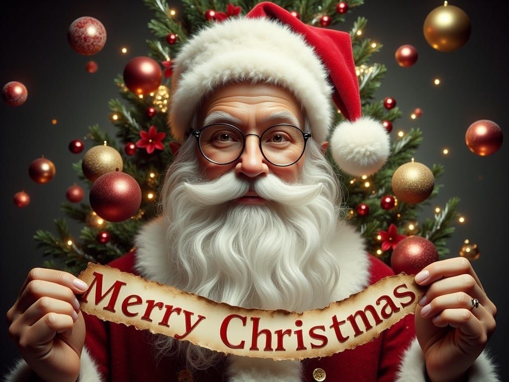 Vintage Christmas Banner in Enchanted Wonderland