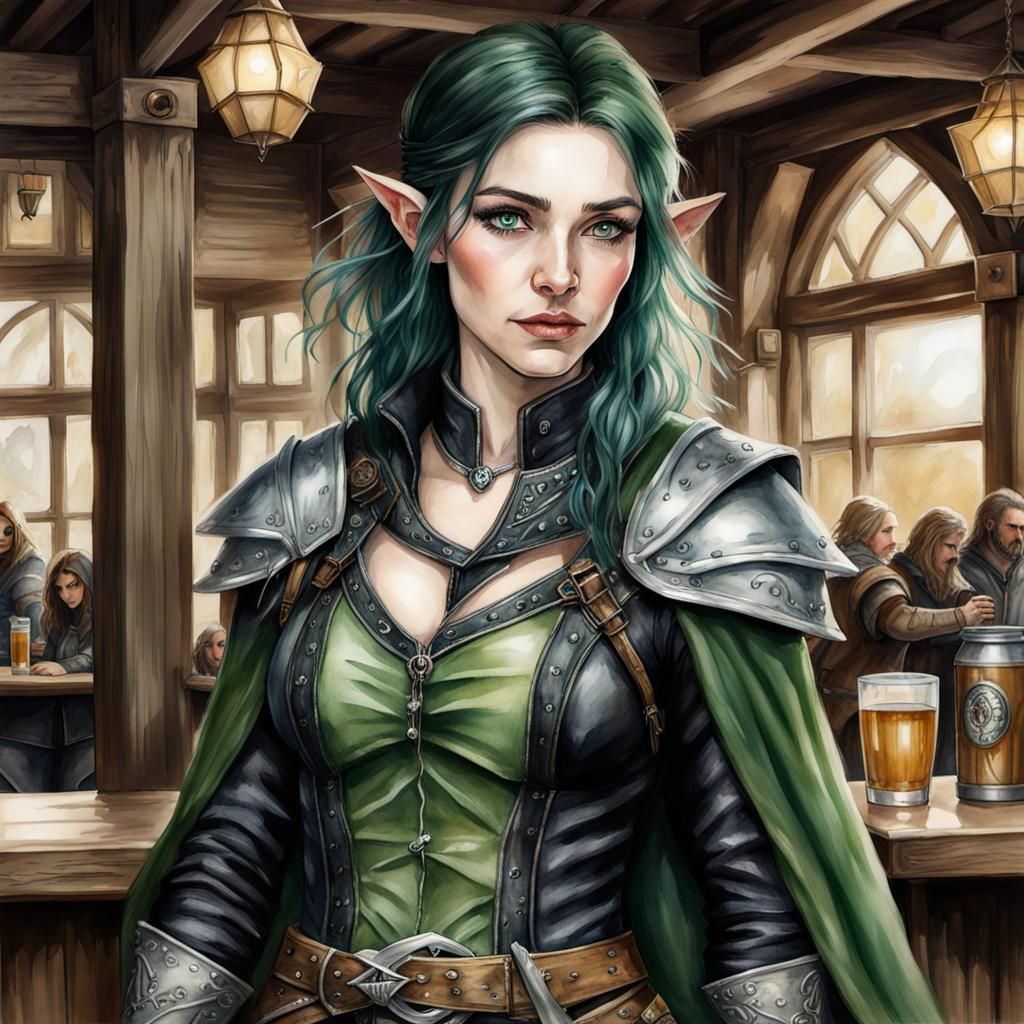 Dunedain Ranger in Romantic Watercolor Style