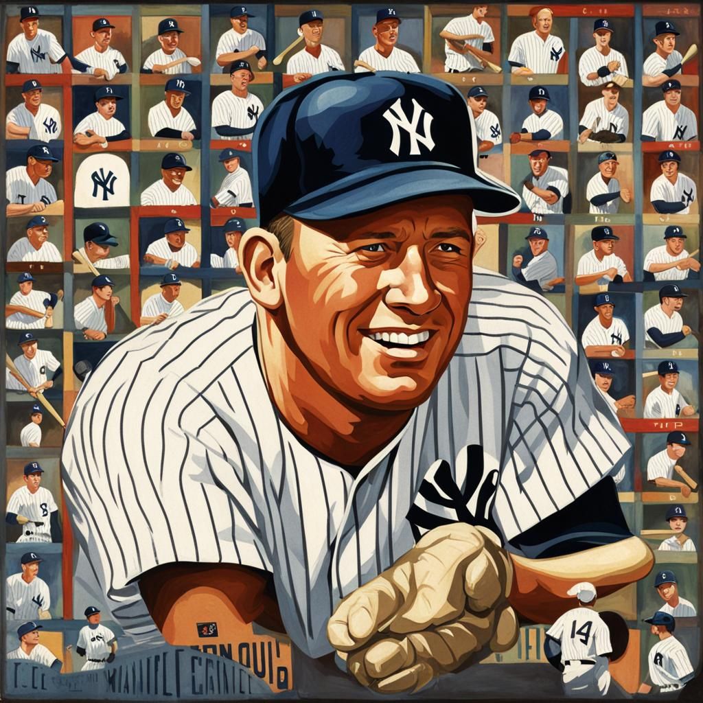 Vintage Baseball Game Scene: Yankees in Action