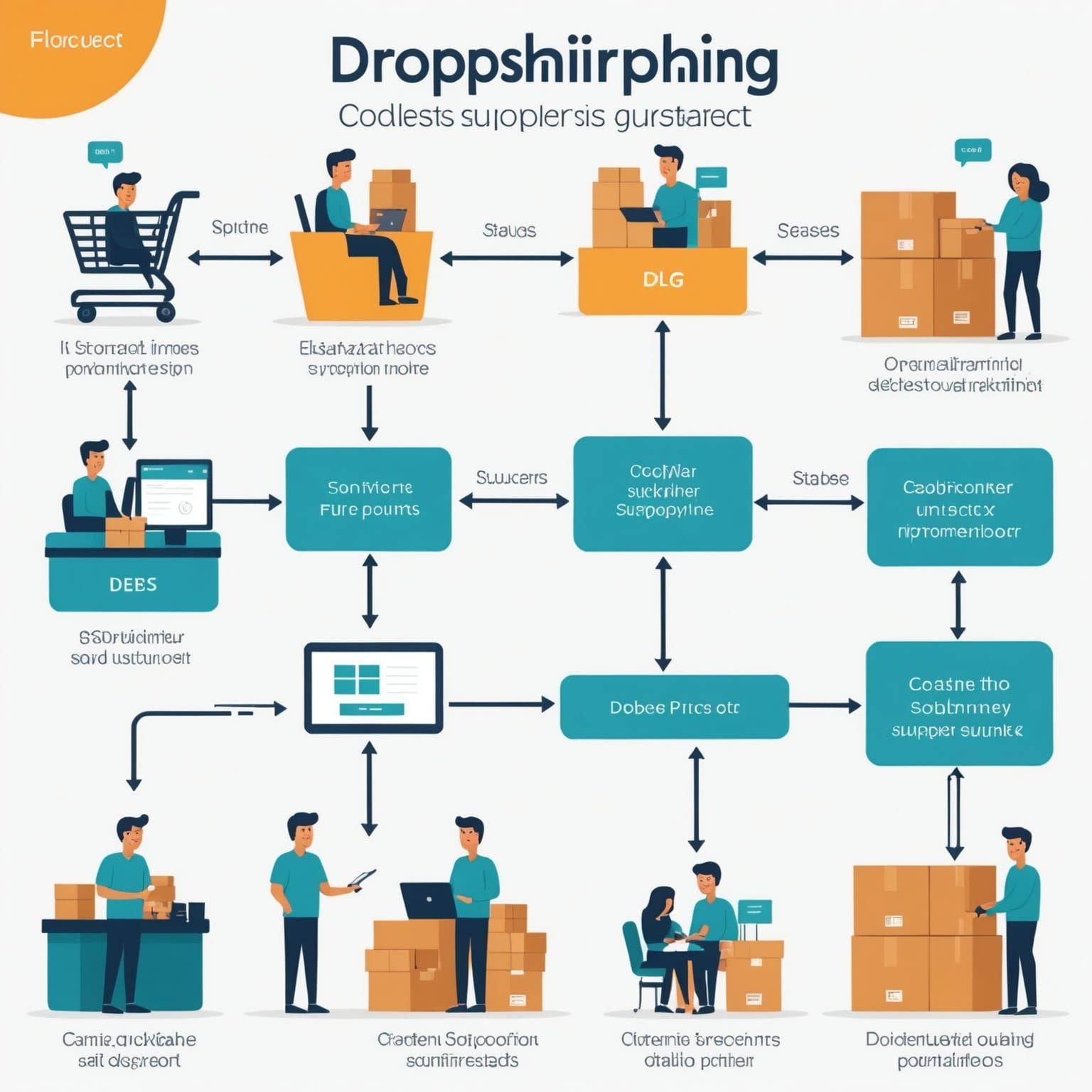 Animated Flowchart Explaining the Dropshipping Process
