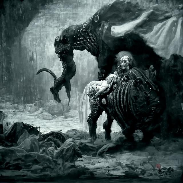 Menacing Minotaur in Gothic Horror Style