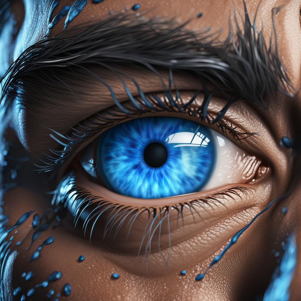Clark Kent Blue Eyes Close-up: Detailed Digital Art