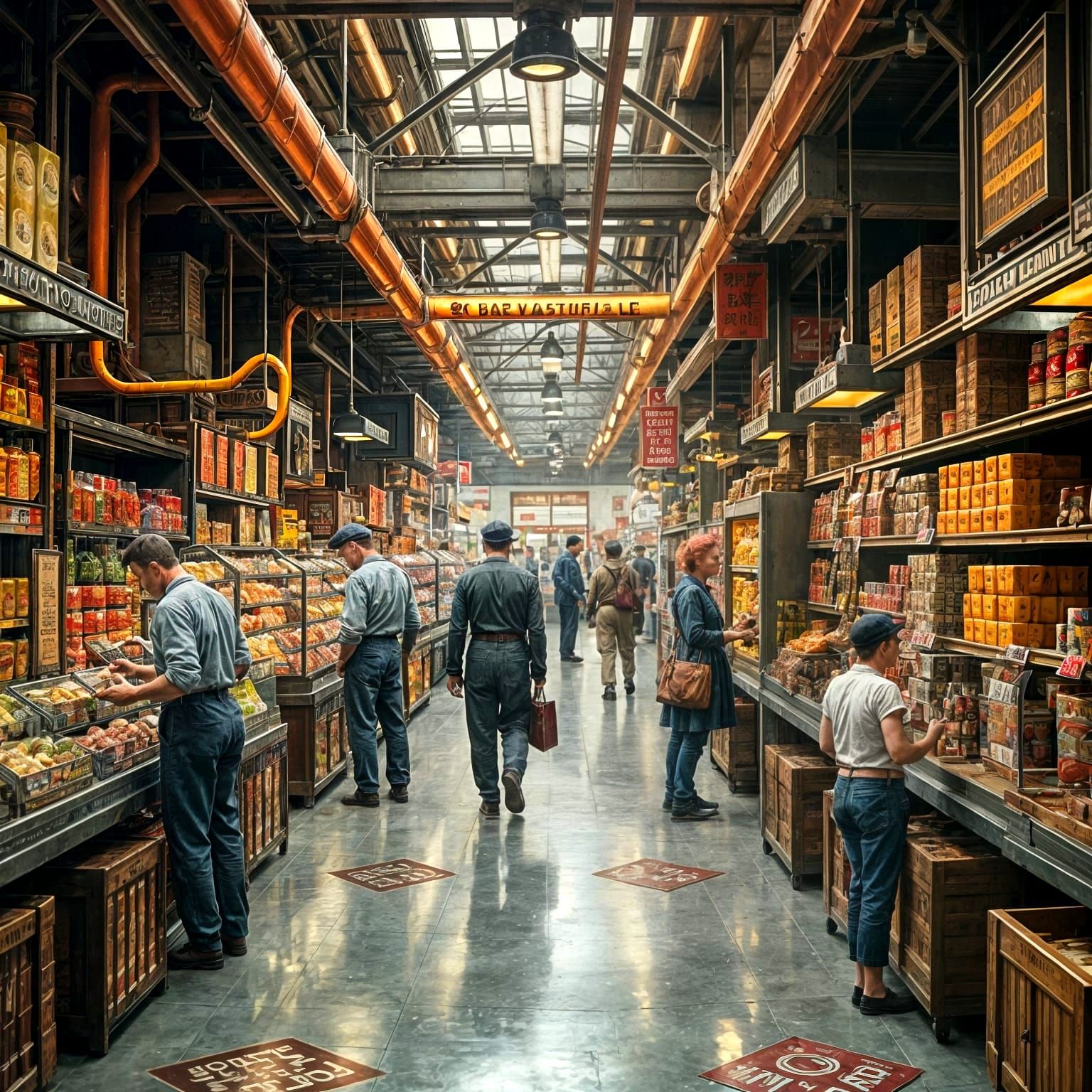 Diesel Punk Era Shopping Scene