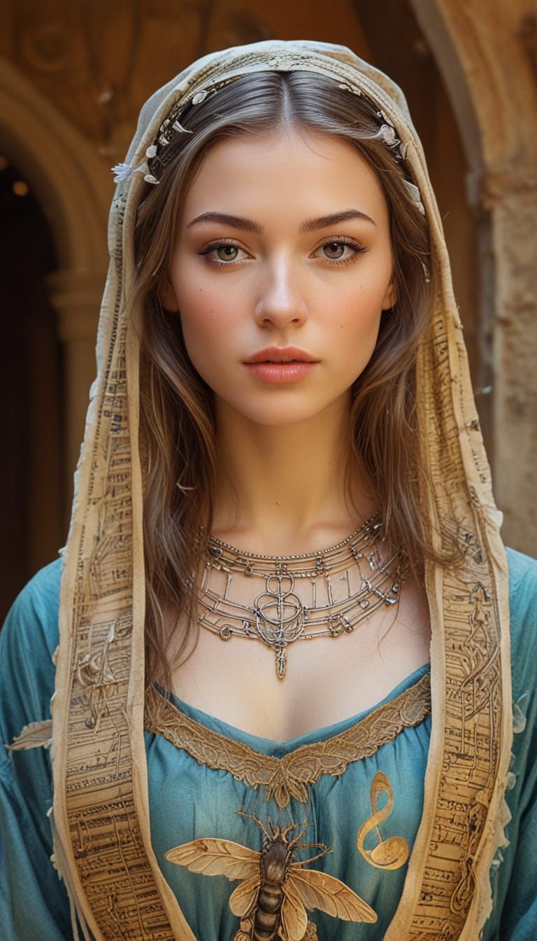 Whimsical Musical Notes in Detailed Pencil Drawing