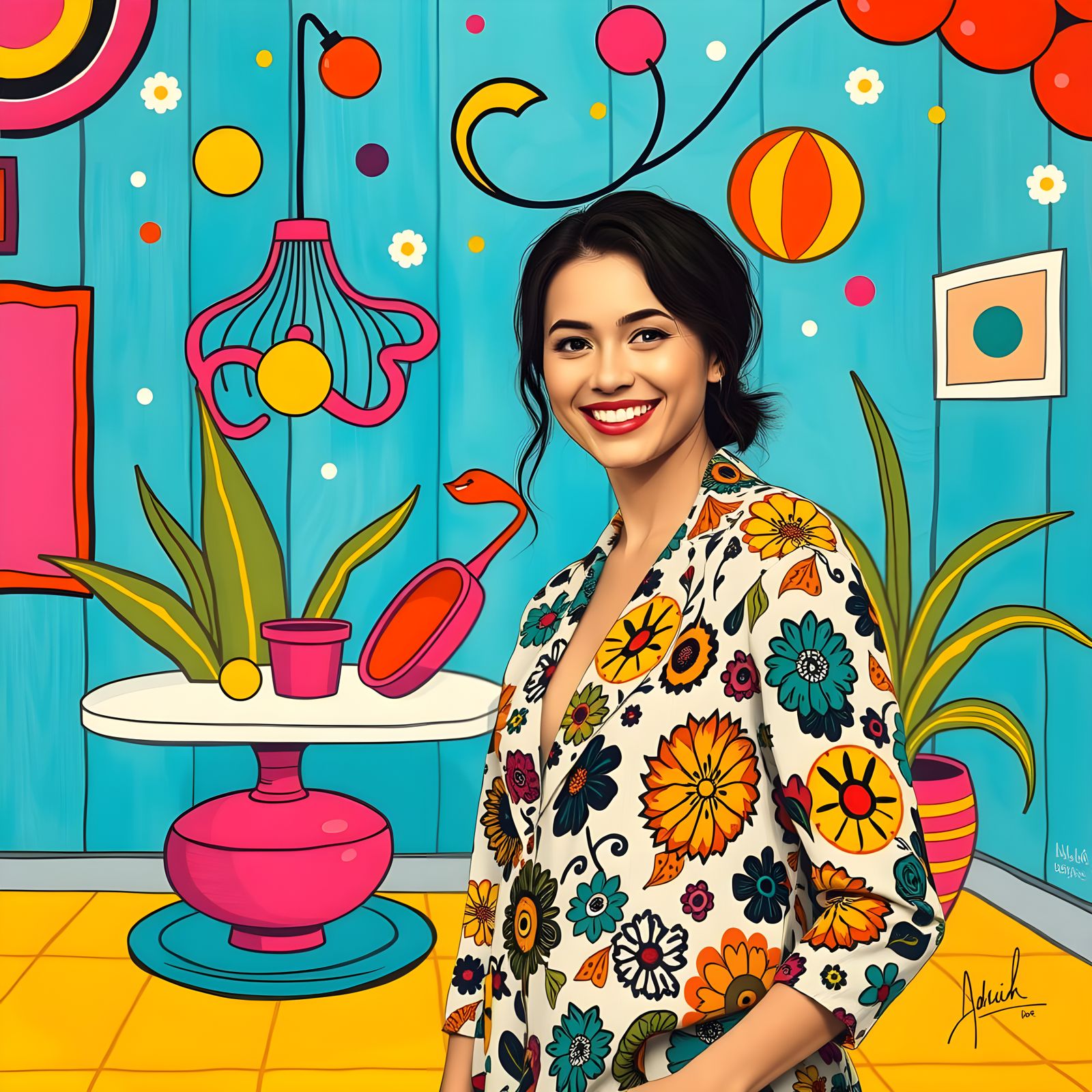 Elegant Rebecca Portrait in Expressive Digital Illustration