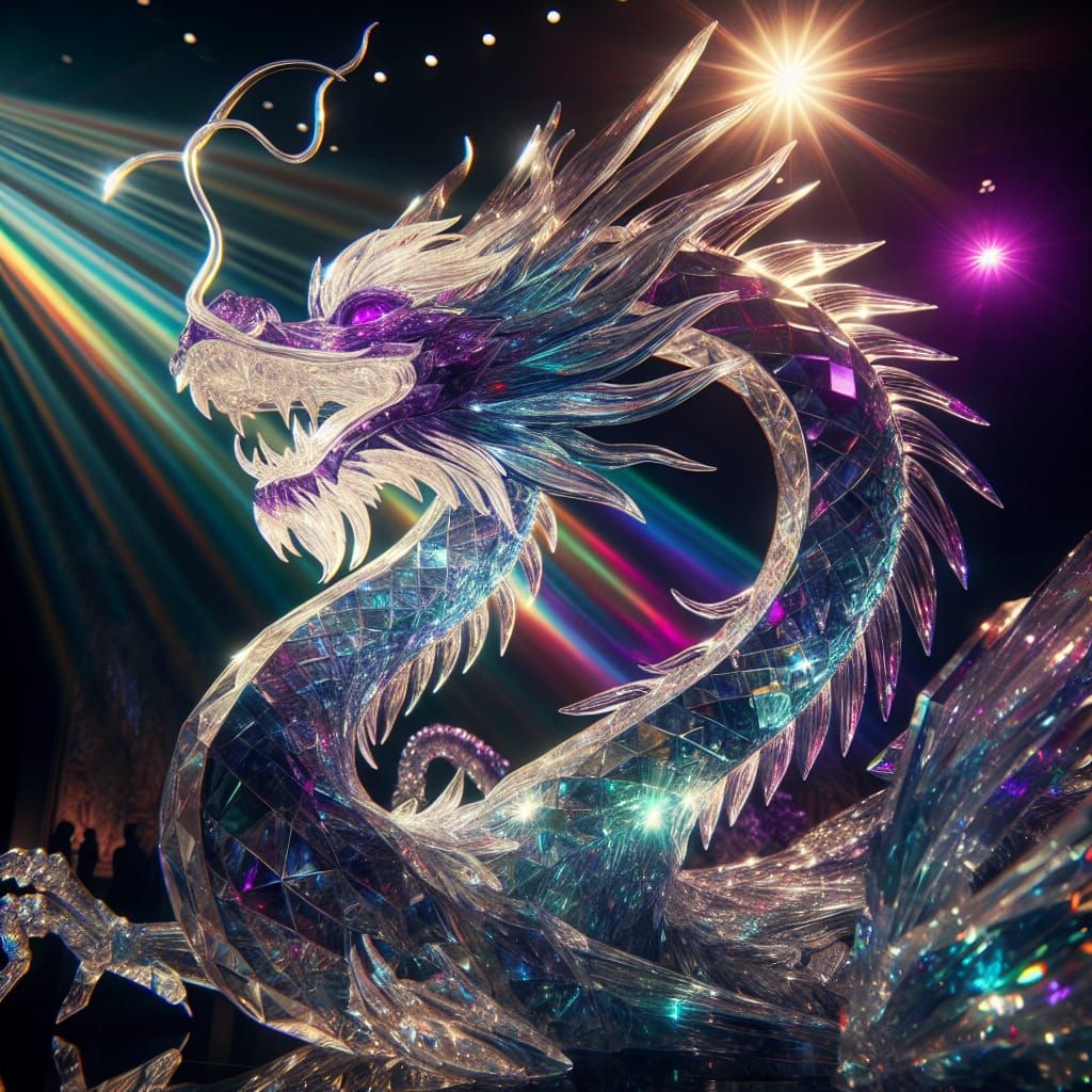 Dazzling Crystal Dragon in Sunlight: Hyperrealistic Concept ...