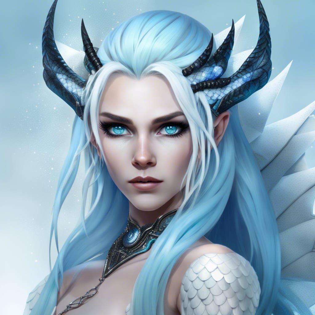 Intricate Dragon Woman with Braided Hair