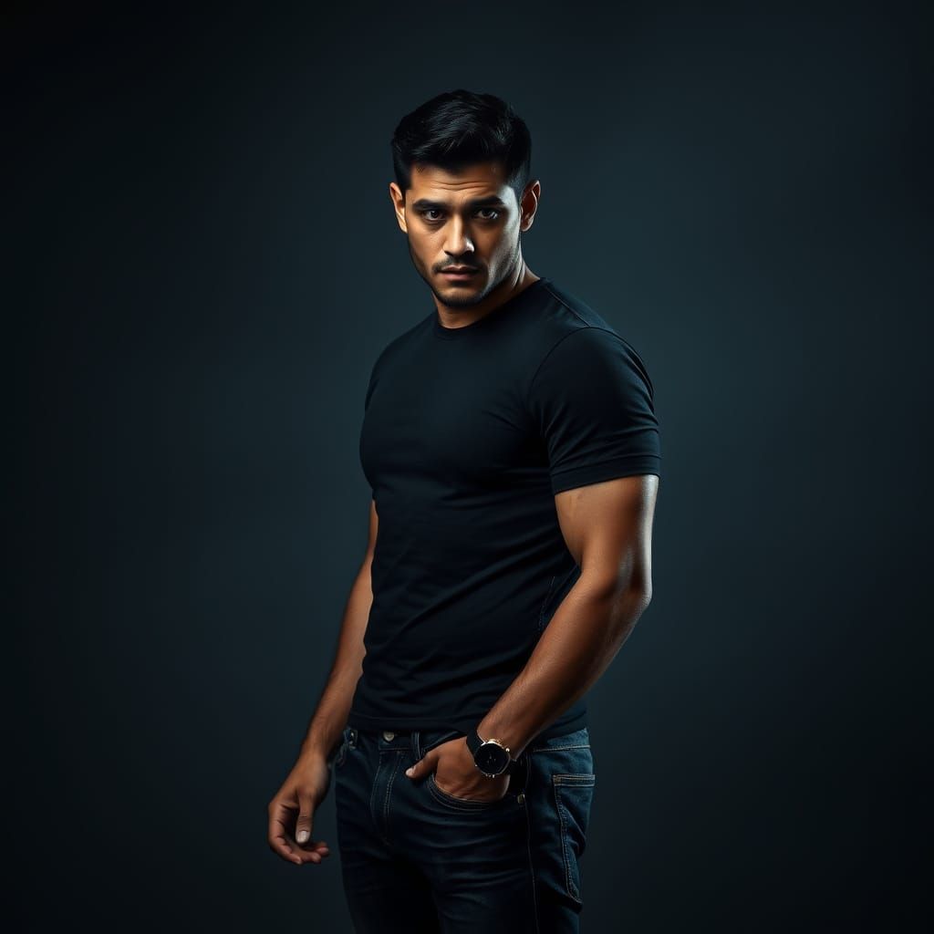 Mysterious Filipino Man with Brooding Expression