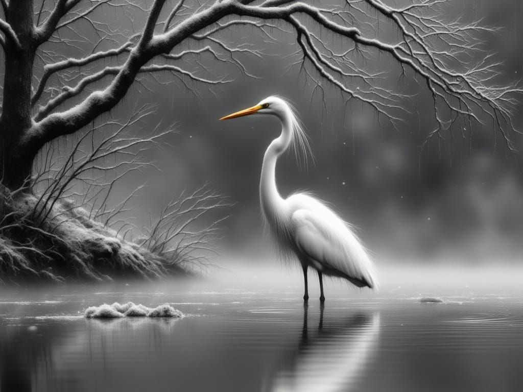 Winter Serenity in Monochromatic Splendor