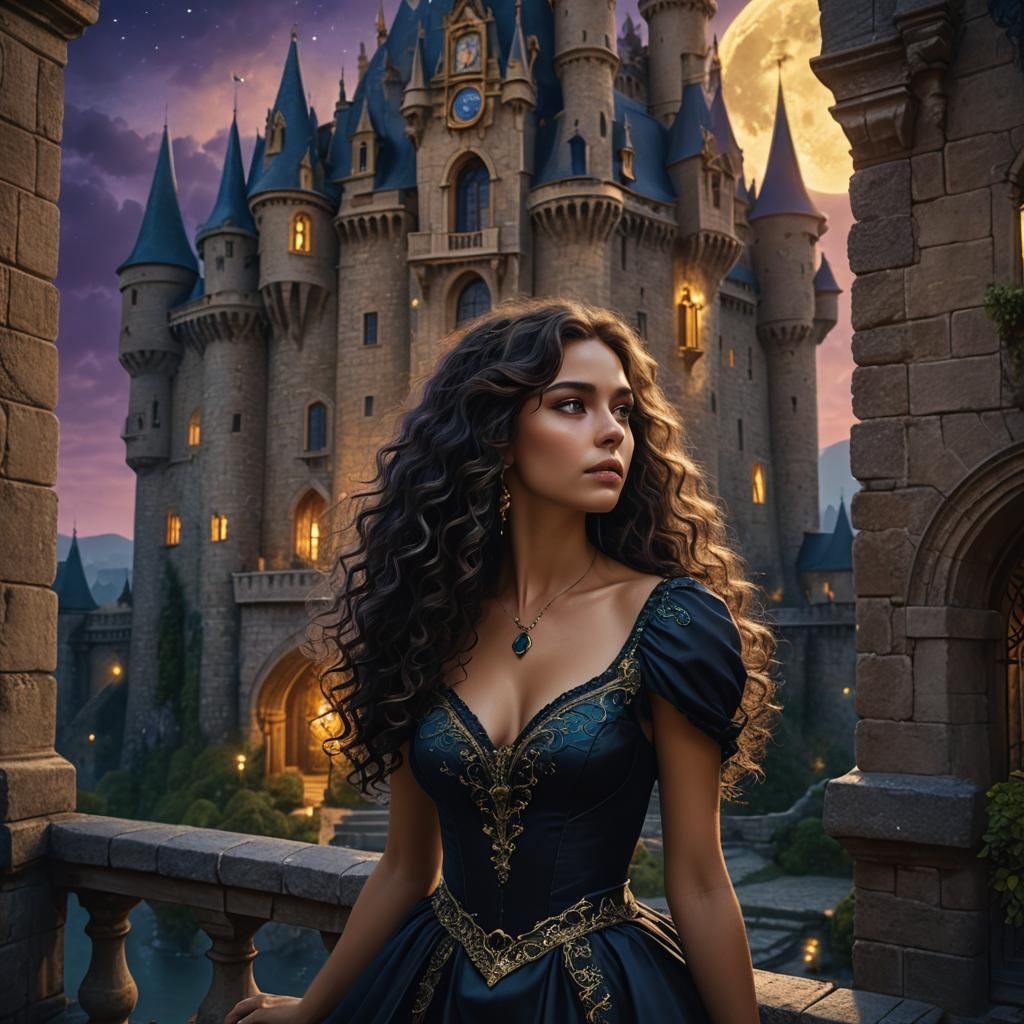 Beautiful Lady in Castle: Digital Matte Painting