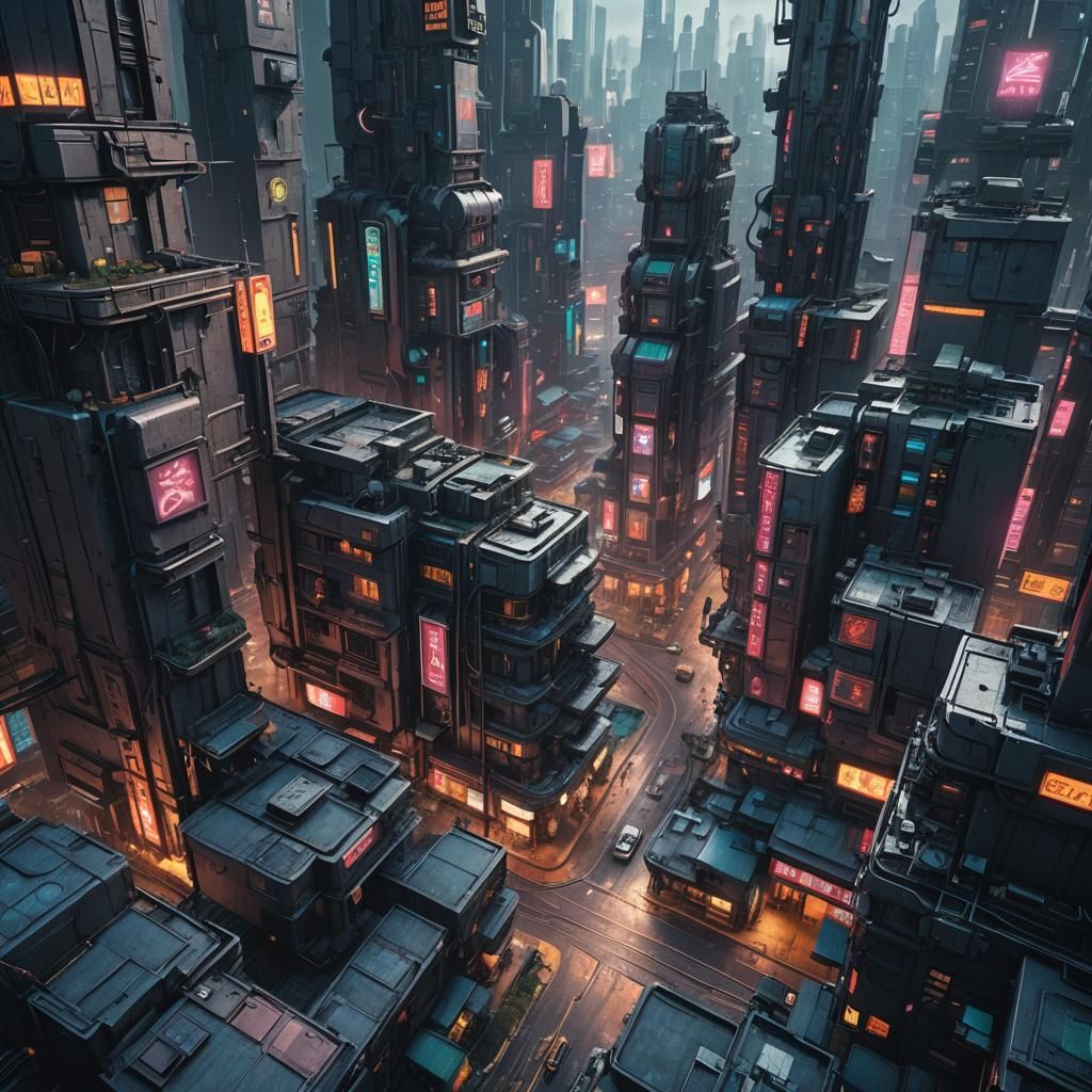 Detailed Cyberpunk Cityscape in Unreal Engine